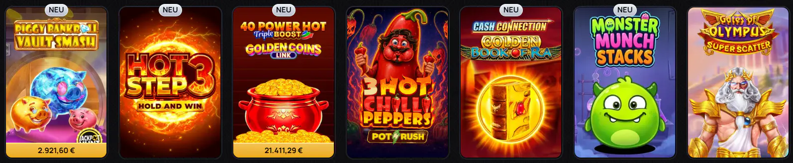Online-Spielautomaten und Slot-Auswahl bei Casinova